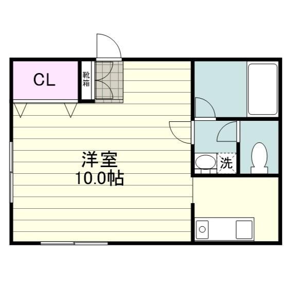 城山コーポ出会い坂(ワンルーム/1階)の間取り写真