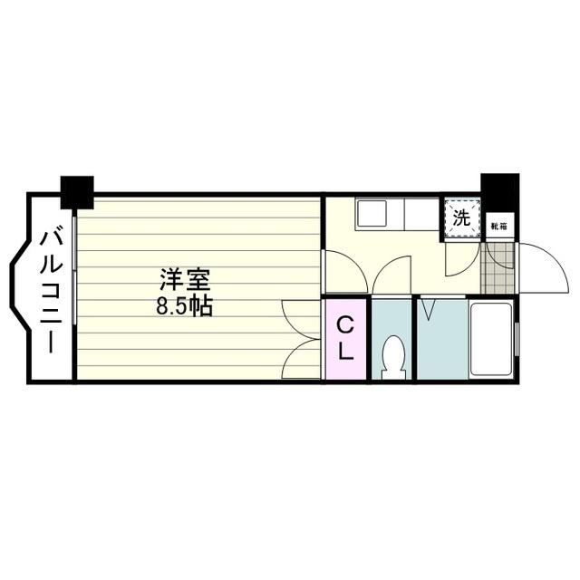 エクシード西田(1K/4階)の間取り写真