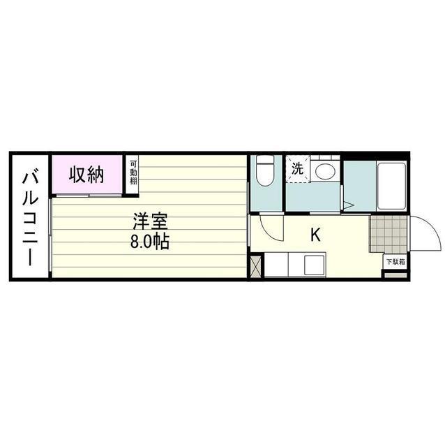 アルティベール(1K/1階)の間取り写真