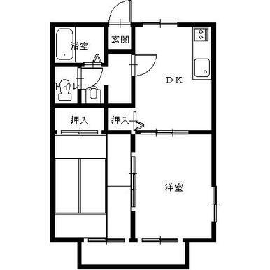 グレイス貴(2DK/2階)の間取り写真