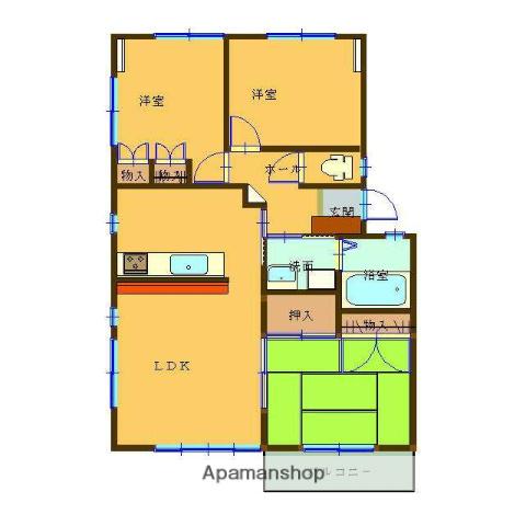 FEEL WOOD K(3LDK/2階)の間取り写真