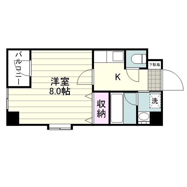 アンソレイエ鴨池(1K/4階)の間取り写真