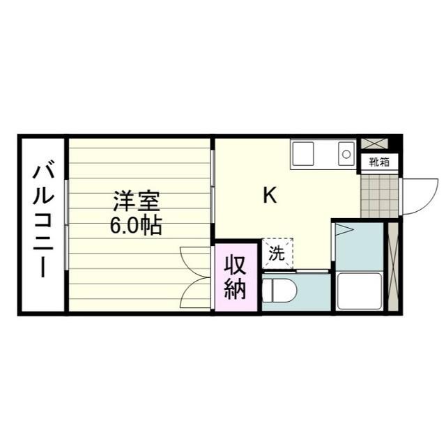 鶴薗ビル(1K/2階)の間取り写真