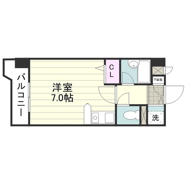 ロマネスクステーションプラザ西鹿児島(ワンルーム/2階)の間取り写真