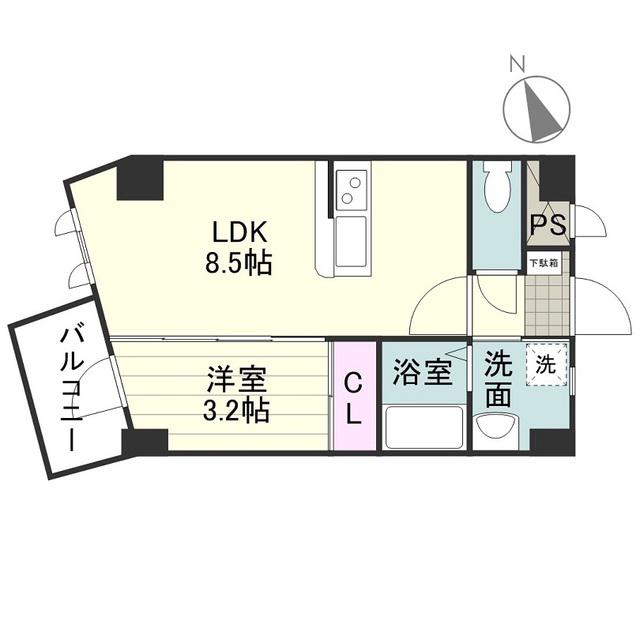 グランソプラ上荒田(1LDK/5階)の間取り写真