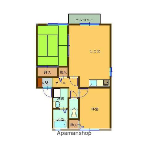 セジュール都(2LDK/1階)の間取り写真