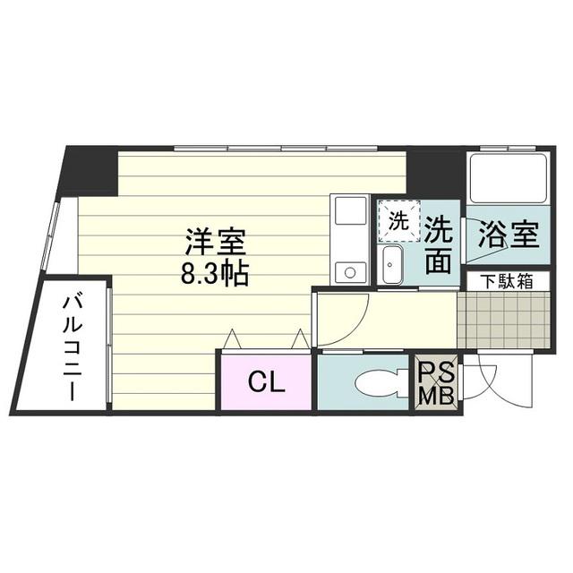 フォーチュネイト高麗(ワンルーム/4階)の間取り写真