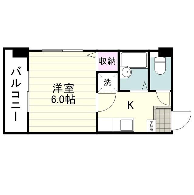 KMビル(ワンルーム/3階)の間取り写真