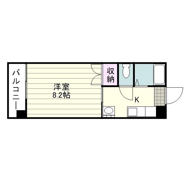 イレブン第1ビル(1K/3階)の間取り写真