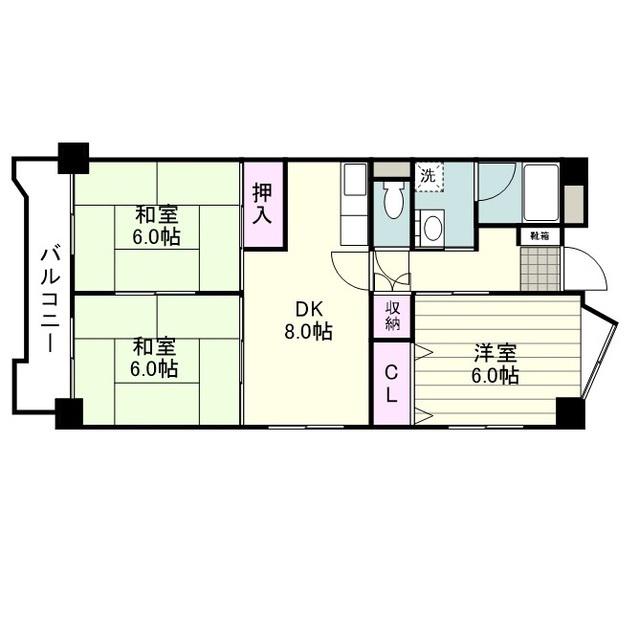 アマランス西田(3DK/3階)の間取り写真