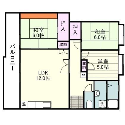 ガーデニア下荒田(3LDK/3階)の間取り写真