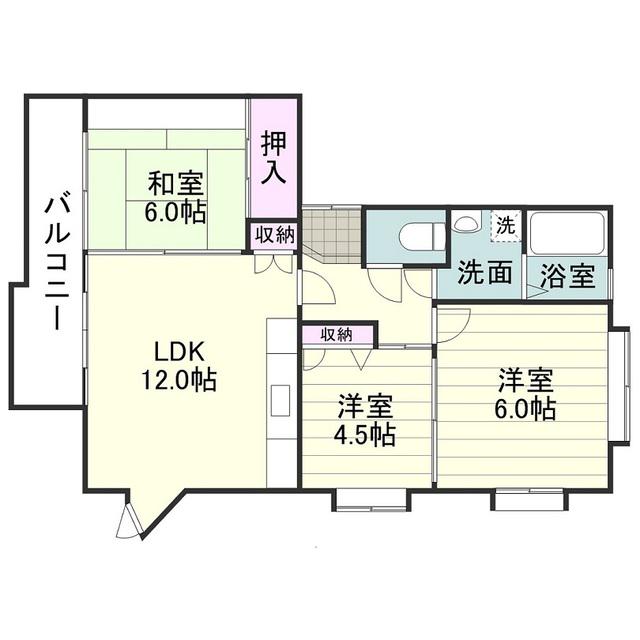 ガーデニア下荒田(3LDK/2階)の間取り写真