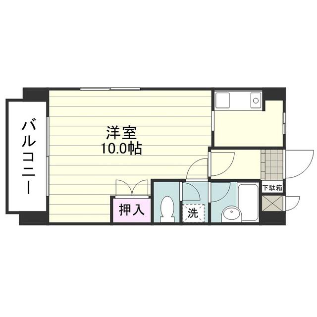 ボヌール和楽(1K/3階)の間取り写真