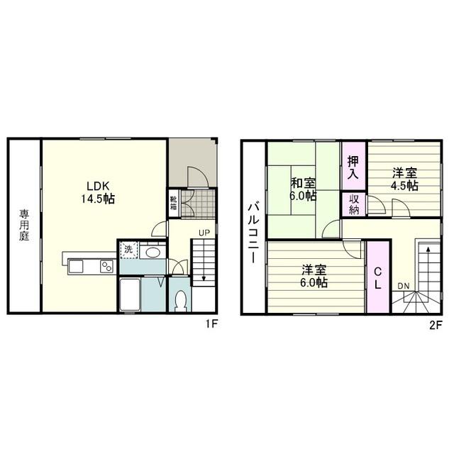 タウンハウス伊敷台(3LDK)の間取り写真