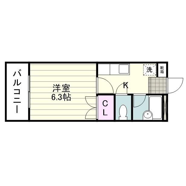 セカンドステージ1573(1K/2階)の間取り写真