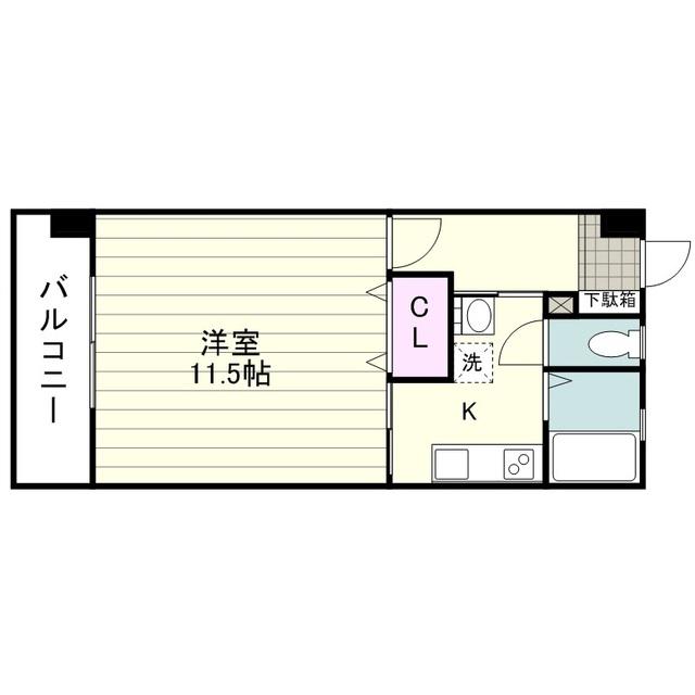 レジデンス平田Ⅲ(1K/1階)の間取り写真