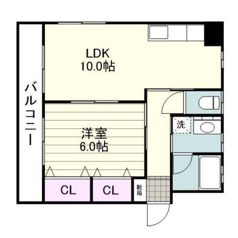第7平和マンション(1LDK/3階)の間取り写真