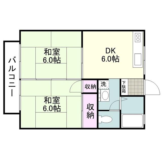 セジュール年永(2DK/2階)の間取り写真