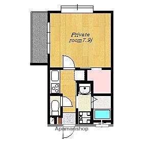 アークレジデンス東谷山(ワンルーム/3階)の間取り写真