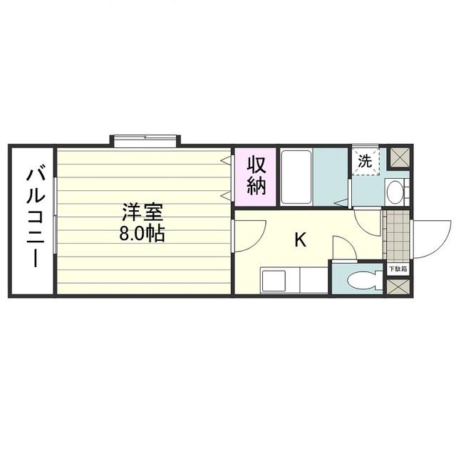 エンゼルハイム(1K/1階)の間取り写真