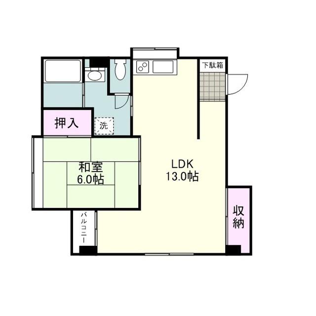 児島ビル(1LDK/4階)の間取り写真