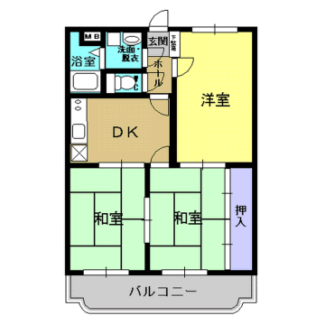 小野サンハイム(3DK/2階)の間取り写真