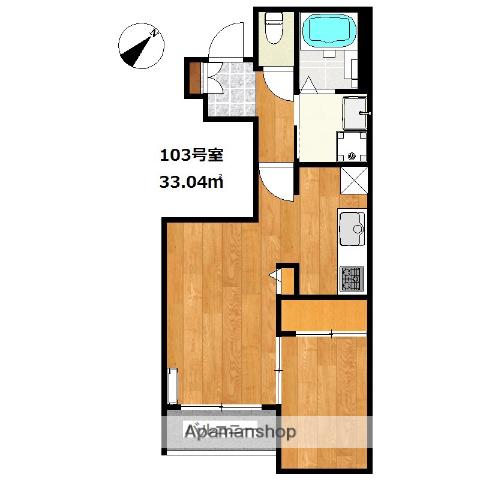SMILEAX紫原(1LDK/1階)の間取り写真