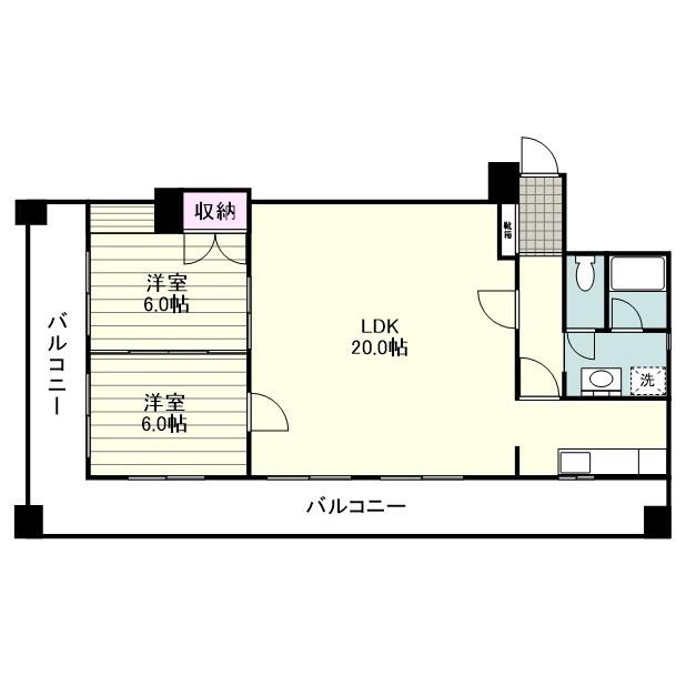 アスカビルⅡ(2LDK/7階)の間取り写真