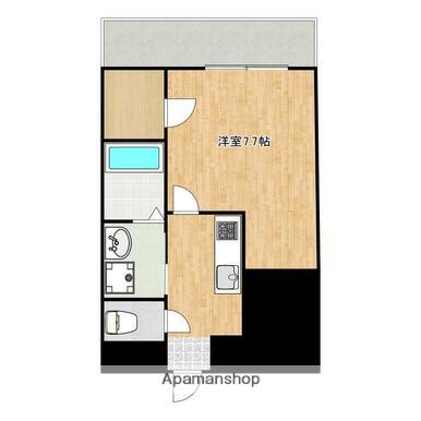 エルガーデン谷山(1K/3階)の間取り写真