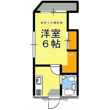 コーポ六番館(1K/3階)の間取り写真