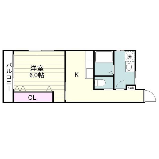 国澤ビル(1K/2階)の間取り写真