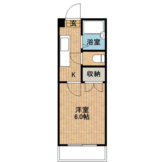 エントピア上荒田Ⅱ(1K/8階)の間取り写真