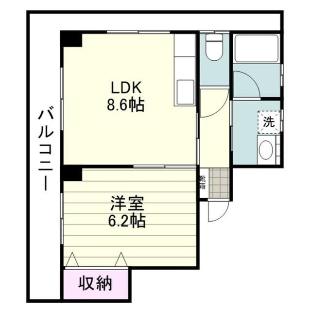 第6平和マンション(1LDK/3階)の間取り写真