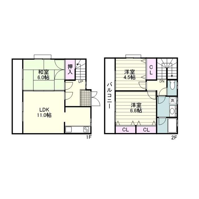 タウンハウス伊敷台3(3LDK)の間取り写真