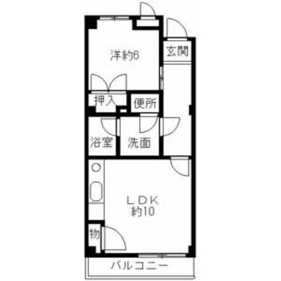タウンハウス西田(1LDK/1階)の間取り写真