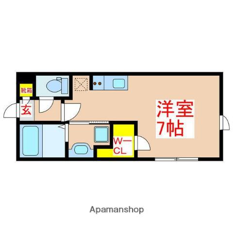 LANDMARK 薬師(ワンルーム/4階)の間取り写真