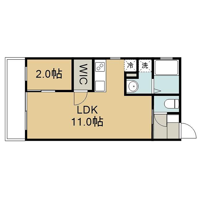 パームテラス鴨池(1LDK/4階)の間取り写真