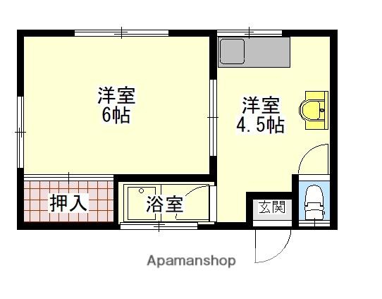 アレーズN(1K/1階)の間取り写真