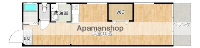 パーククロスビル(ワンルーム/4階)の間取り写真