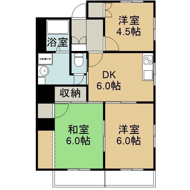 三愛ハイツ(3DK/2階)の間取り写真