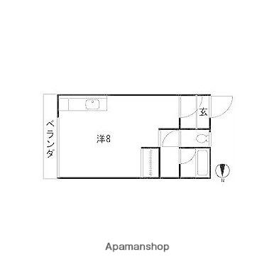 サンライズコーポ(ワンルーム/2階)の間取り写真