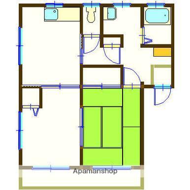 ディアスハーモニー(2DK/1階)の間取り写真