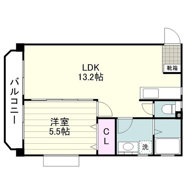 森山ビル(1LDK/4階)の間取り写真