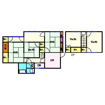 鹿児島県鹿児島市 2階建 築54年(5DK)の間取り写真