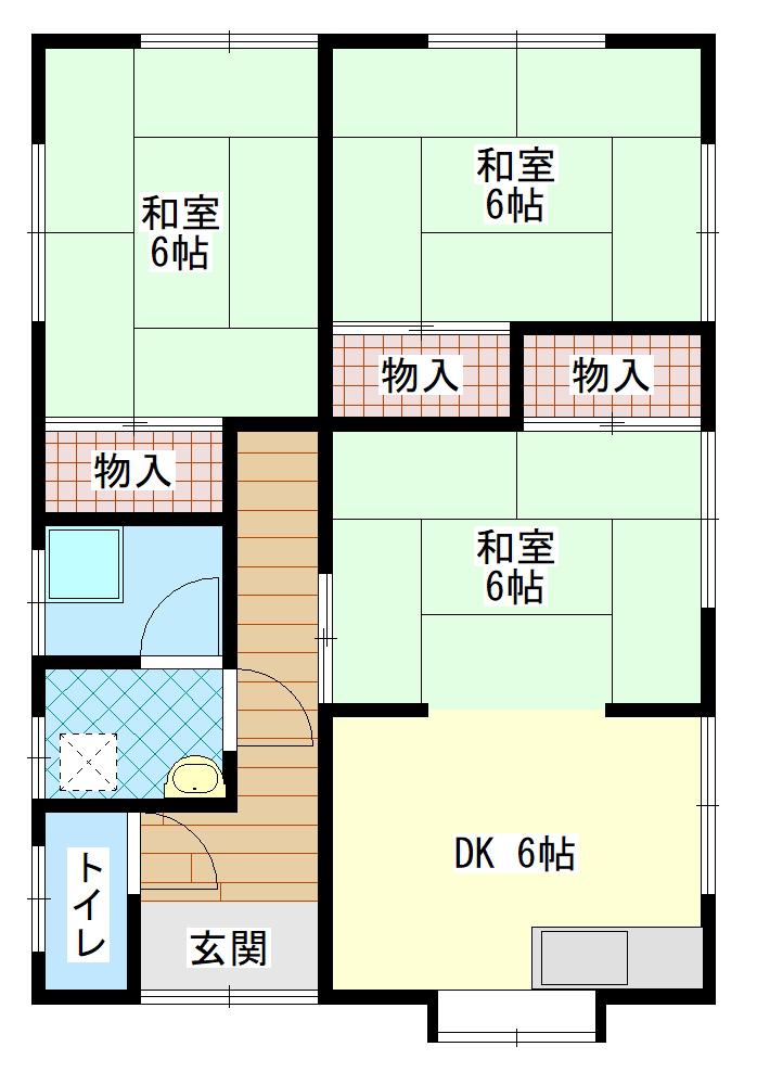 鹿児島市谷山線 谷山駅(市電) 徒歩16分 1階建 築40年(3DK)の間取り写真