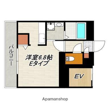 METIS小松原(ワンルーム/4階)の間取り写真