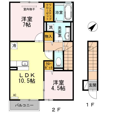セントポーリア(2LDK/2階)の間取り写真