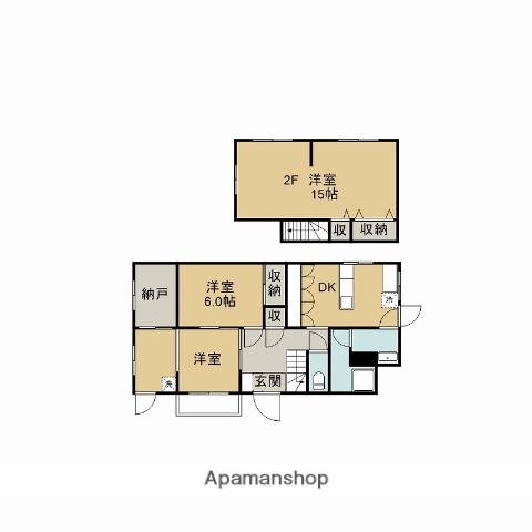 鹿児島市唐湊線 鹿児島駅前駅 バス乗車時間：17分 せばる団地入口バス停で下車 徒歩1分 2階建 築53年(3DK)の間取り写真