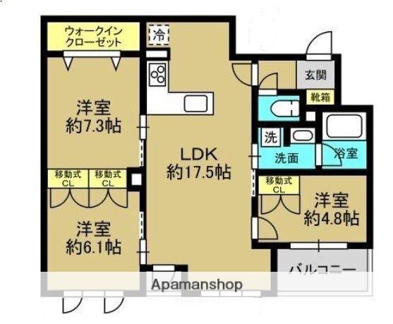 エムディア城西(3LDK/4階)の間取り写真