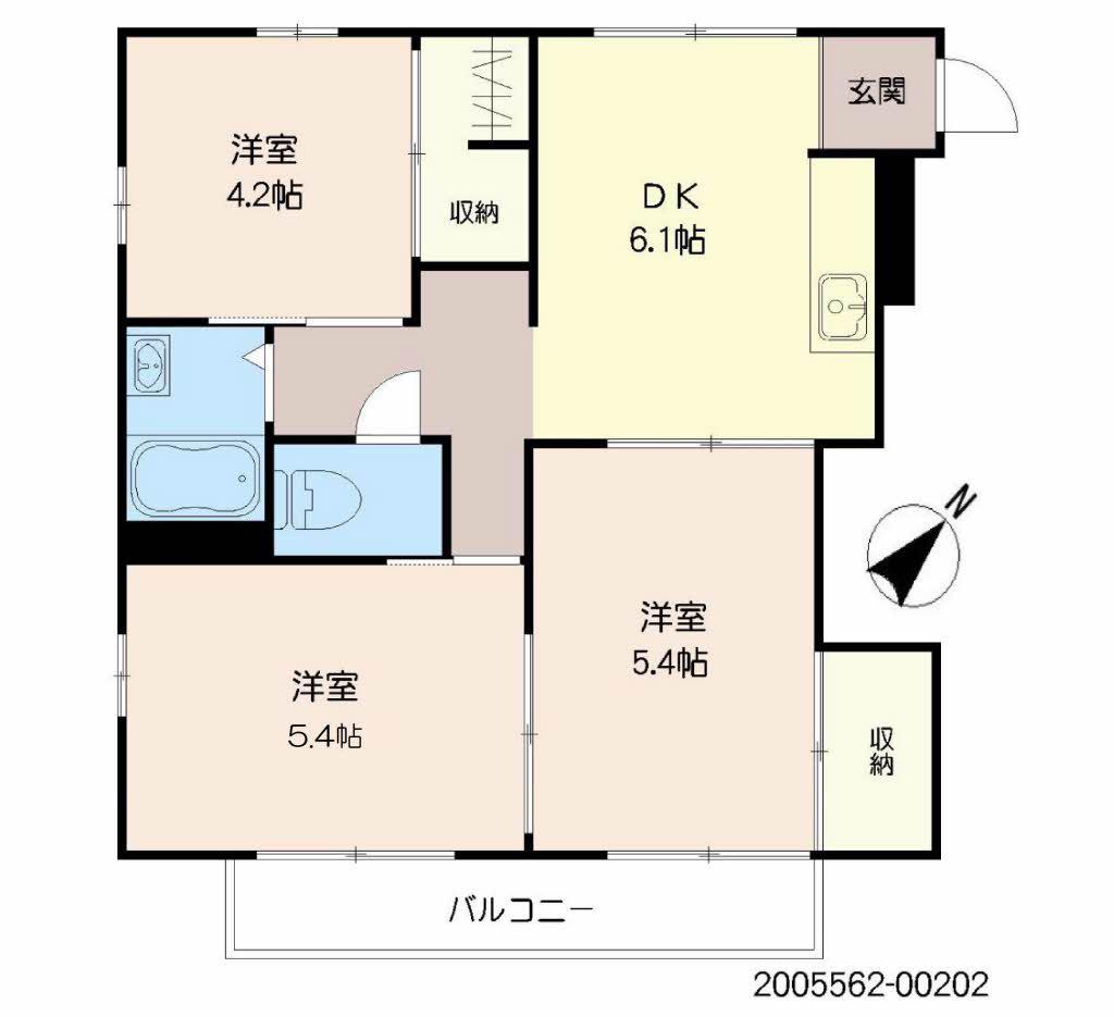 コンサルジュM(3DK/2階)の間取り写真